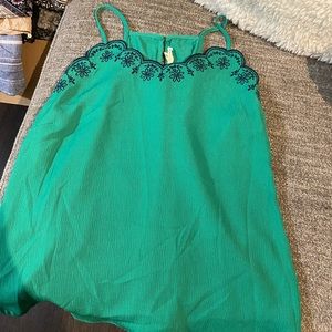 Green and Navy scalloped tank top from TJMaxx